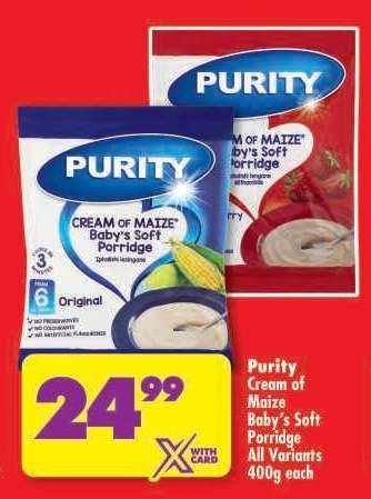 Purity Cream of Maize Baby's Soft Porridge