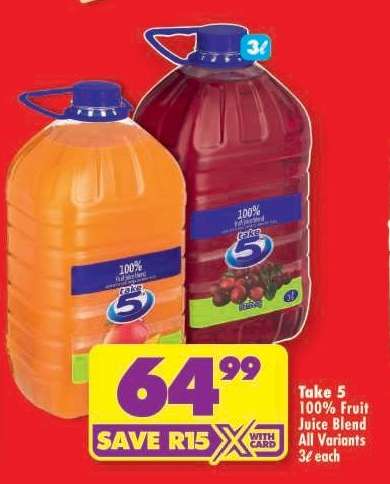 TAKE 5 100% FRUIT JUICE BLEND