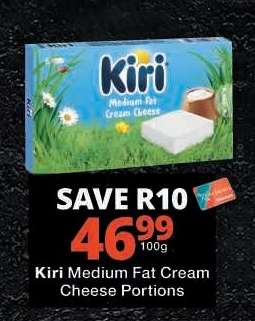 Kiri Medium Fat Cream Cheese Portions