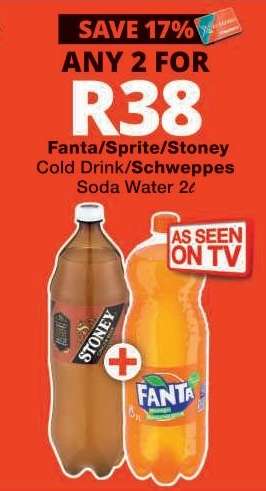 Fanta/Sprite/Stoney Cold Drink/Schweppes Soda Water 2L
