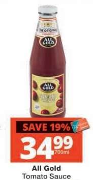 ALL GOLD Tomato Sauce
