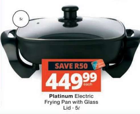 Platinum Electric Frying Pan with Glass Lid