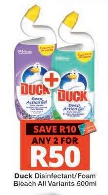Duck Disinfectant/Foam Bleach All Variants 500ml