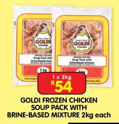 GOLDI FROZEN CHICKEN SOUP PACK WITH BRINE-BASED MIXTURE 2kg each