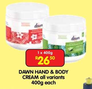 DAWN HAND & BODY CREAM all variants