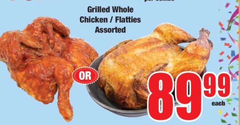 Grilled Whole Chicken / Flatties Assorted