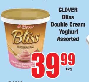 CLOVER Bliss Double Cream Yoghurt Assorted