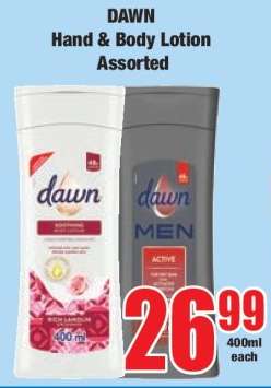 DAWN Hand & Body Lotion Assorted