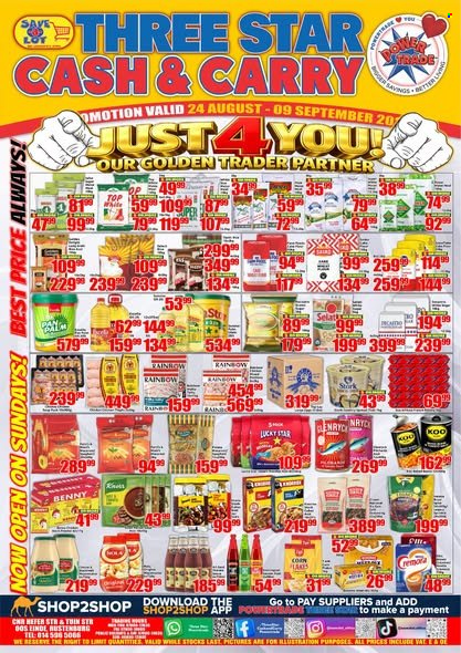 Three Star Cash and Carry specials - 24/08/2026 - 09/09/2026. Page 1