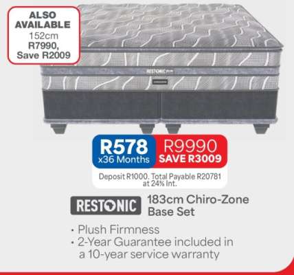 Restonic 183cm Chiro-Zone Base Set