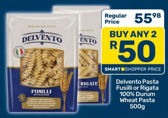 Delvento Pasta Fusilli or Rigata 100% Durum Wheat Pasta 500g