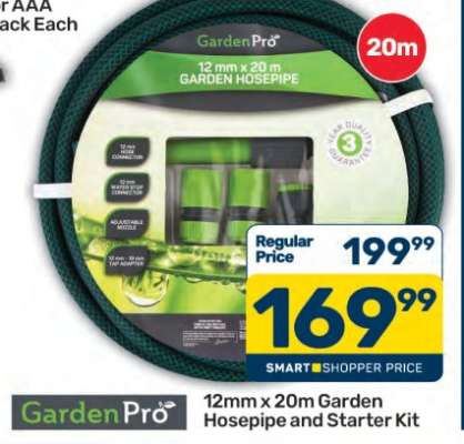 12mm x 20m Garden Hosepipe and Starter Kit