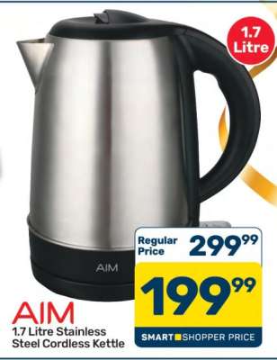 AIM 1.7 Litre Stainless Steel Cordless Kettle