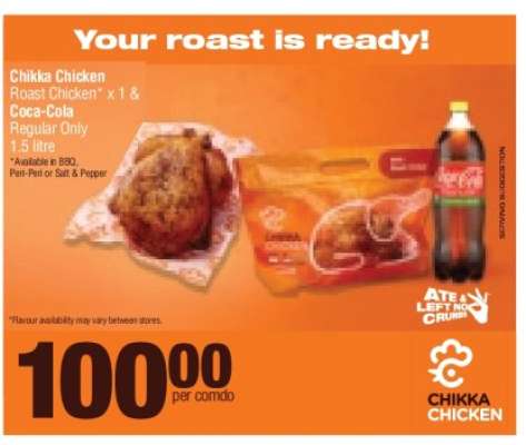 Chikka Chicken Roast Chicken x 1 & Coca-Cola Regular Only 1.5 litre