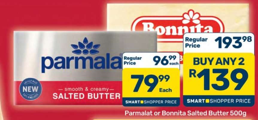Parmalat or Bonnita Salted Butter 500g