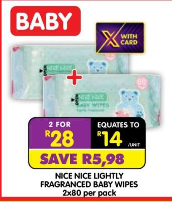 NICE NICE LIGHTLY FRAGRANCED BABY WIPES