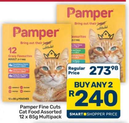 Pamper Fine Cuts Cat Food Assorted 12 x 85g Multipack