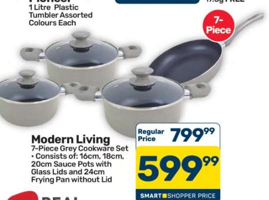 Modern Living 7-Piece Grey Cookware Set