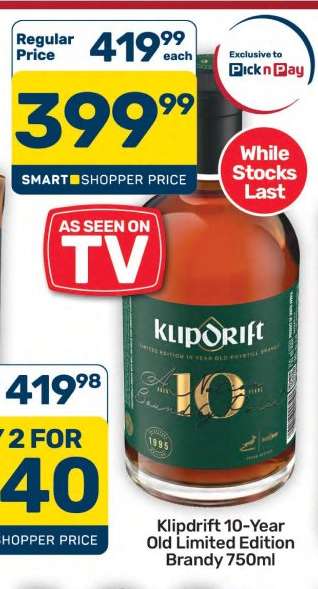 Klipdrift 10-Year Old Limited Edition Brandy 750ml