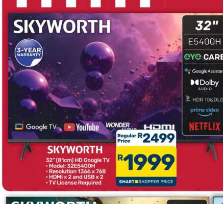 SKYWORTH 32" HD Google TV