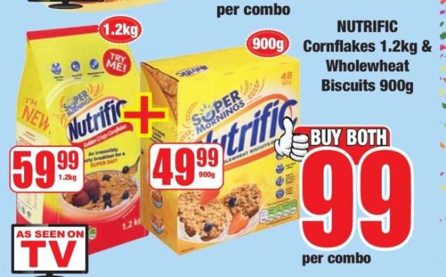 NUTRIFIC Cornflakes 1.2kg & Wholewheat Biscuits 900g