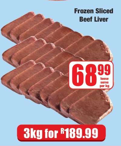 Frozen Sliced Beef Liver