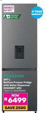 Hisense 347 L Bottom Freezer Fridge with Water Dispenser