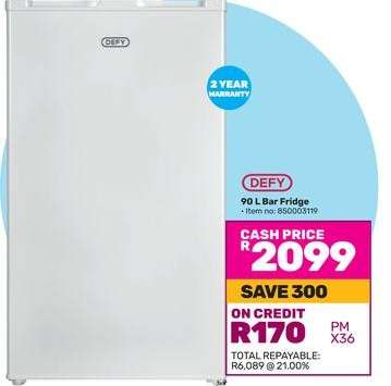 DEFY 90 L Bar Fridge