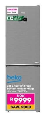 Beko 316 L Harvest Fresh Bottom Freezer Fridge