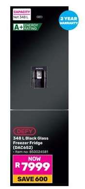 Defy 348 L Black Glass Freezer Fridge (DAC652)