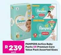 PAMPERS Active Baby Pants OR Premium Care
