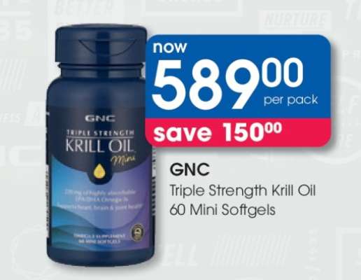 GNC Triple Strength Krill Oil 60 Mini Softgels
