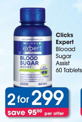 Clicks Expert Blood Sugar Assist 60 Tablets