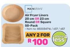 Mainstays Air Fryer Liners
