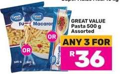 GREAT VALUE Pasta 500 g Assorted