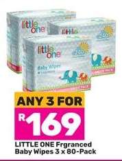 Little One Frgranced Baby Wipes 3 x 80-Pack