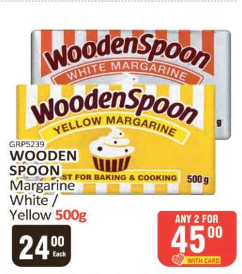 WOODEN SPOON Margarine White / Yellow