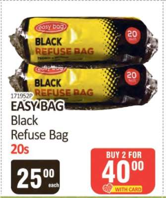 EASY BAG Black Refuse Bag 20s