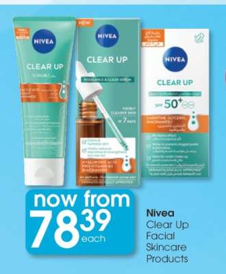 Nivea Clear Up Facial Skincare Products