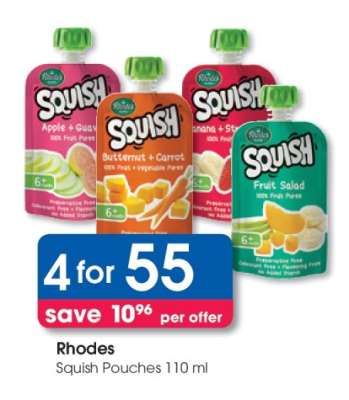 Rhodes Squish Pouches 110 ml