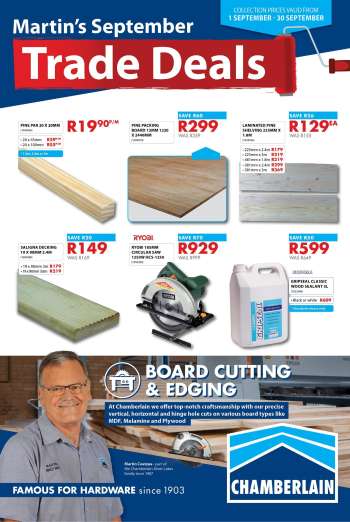 Chamberlain catalogue  - 01/09/2026 - 30/09/2026.