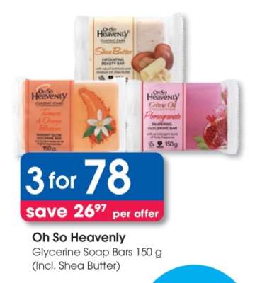 Oh So Heavenly Glycerine Soap Bars 150 g (Incl. Shea Butter)