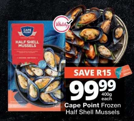 Cape Point Frozen Half Shell Mussels
