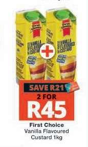 First Choice Vanilla Flavoured Custard 1kg