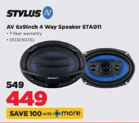 STYLUS AV 6x9inch 4 Way Speaker STA011