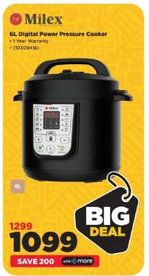 Milex 6L Digital Power Pressure Cooker