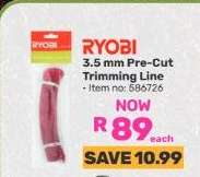 RYOBI 3.5 mm Pre-Cut Trimming Line