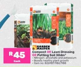 Garden Master Compost OR Lawn Dressing OR Potting Soil 30dm³
