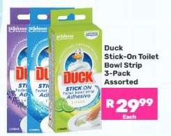 Duck Stick-On Toilet Bowl Strip 3-Pack Assorted
