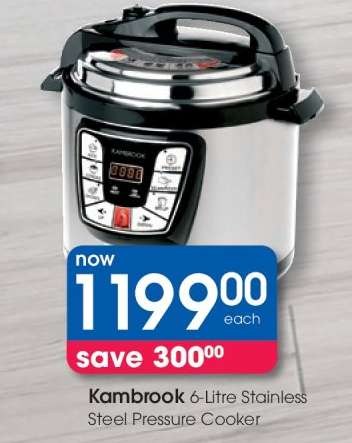 Kambrook 6-Litre Stainless Steel Pressure Cooker